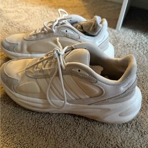 Adidas Cream and Gray Athletic Shoes